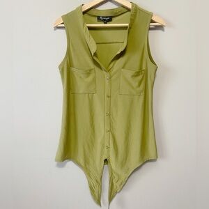 Lily Morgan Light Olive Sleeveless Blouse